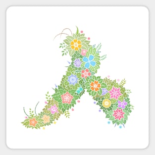 "ㅅ" Floral Letter Hangeul Magnet